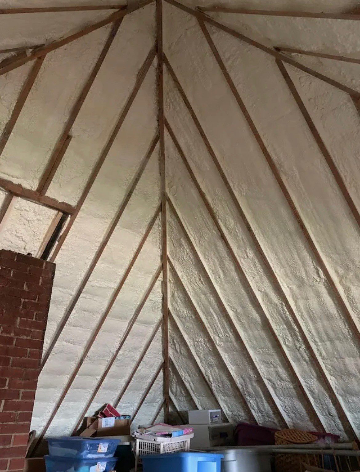 Midwest Foam & Insulation Attic Residential remodel roof underside pic residential foam insulation